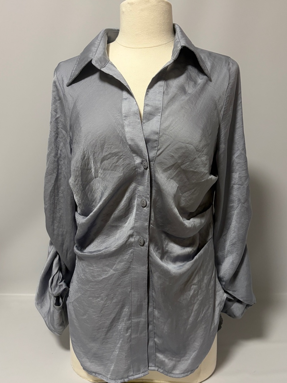 Forever 21 Satin Dress Shirt - Picture 2 of 4